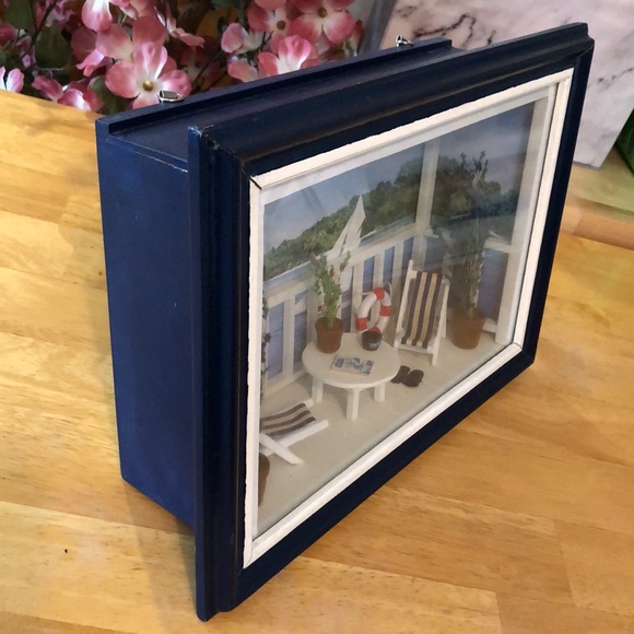 🏝️ Ocean View “Art Shadow Box Patio” Wall or Table Decorative Scenery - Picture 6 of 13